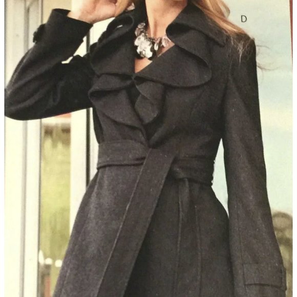 NEW Boston Proper Sophisticated Ruffled Coat Belt - Picture 4 of 9